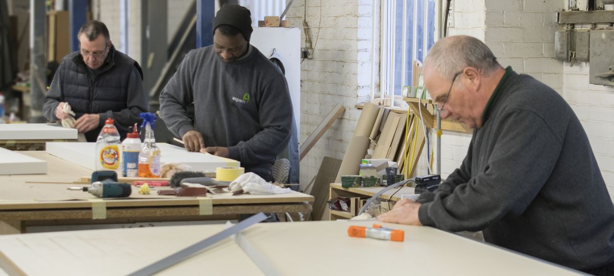 bespoke joinery assembly work benches in Aspen Factory