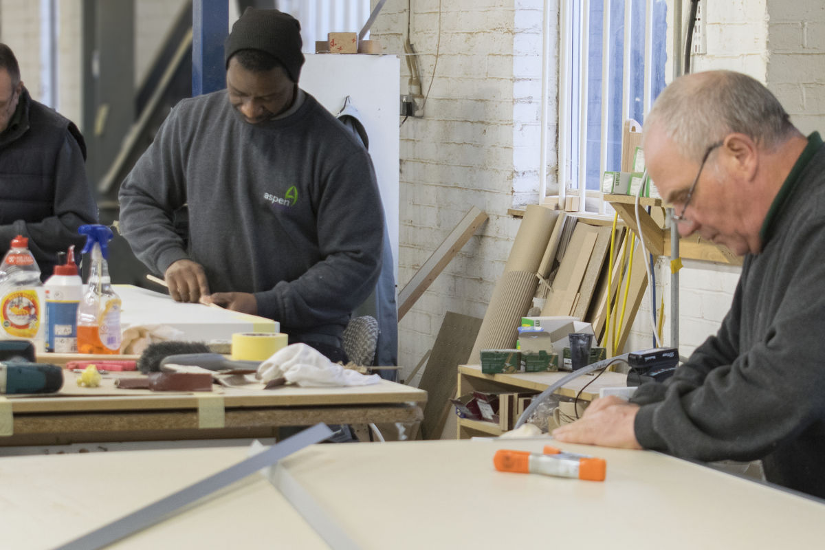bespoke joinery assembly work benches in Aspen Factory