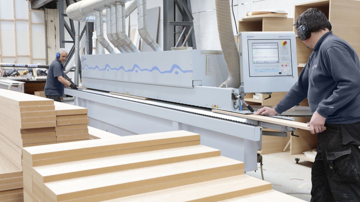 automatic edge banding machine in Aspen Concepts factory