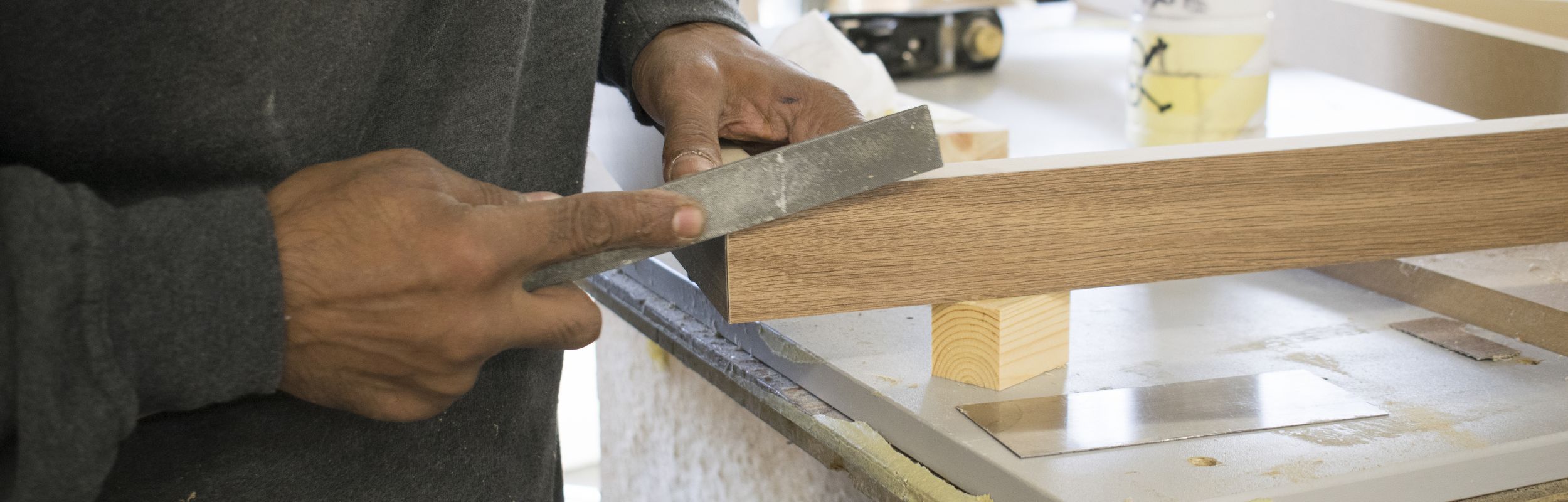 hand finishing wood bespoke joinery
