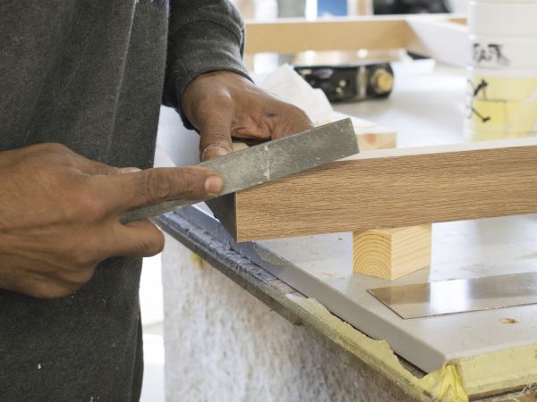 hand finishing wood bespoke joinery