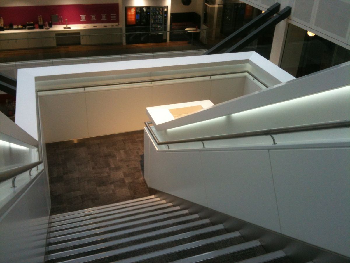 staircase cladding manufactured and installed by Aspen Concepts