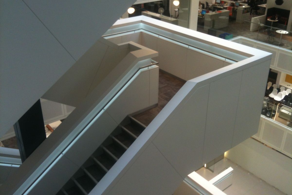 staircase cladding over several flights