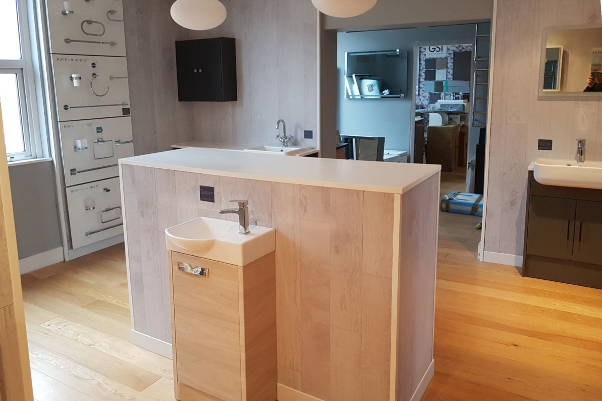 Roper Rhodes bathroom display concession manufactured by Aspen Concepts