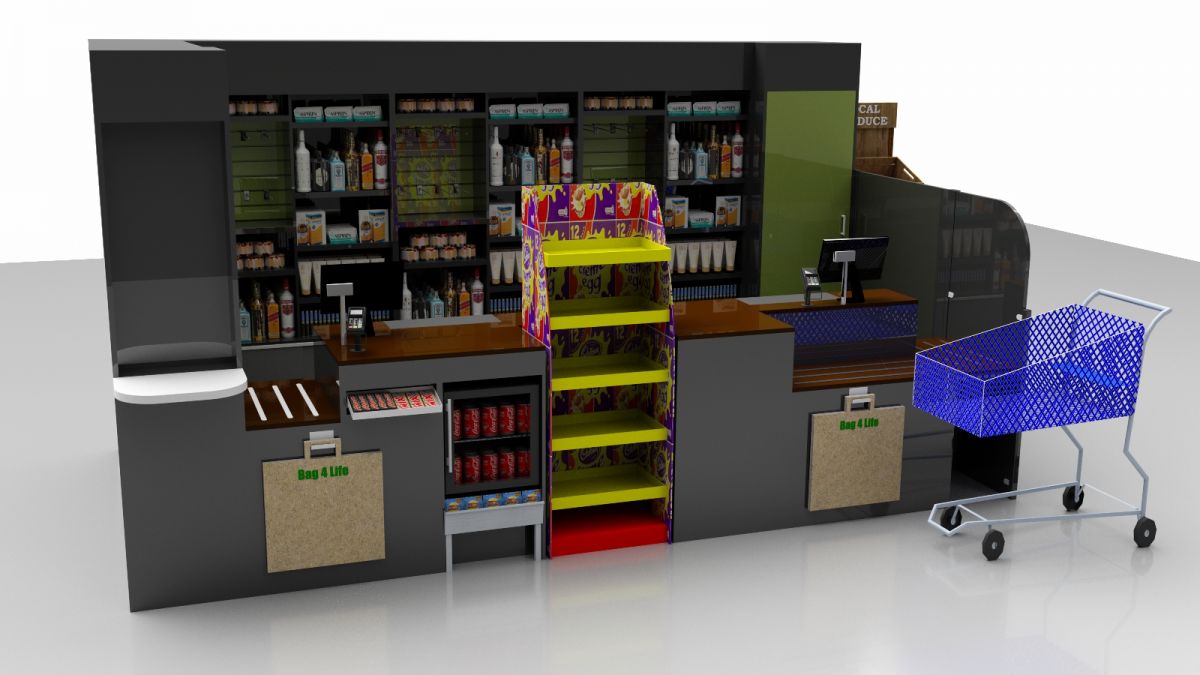 convenience store counter 3D render by Aspen Concepts Ltd