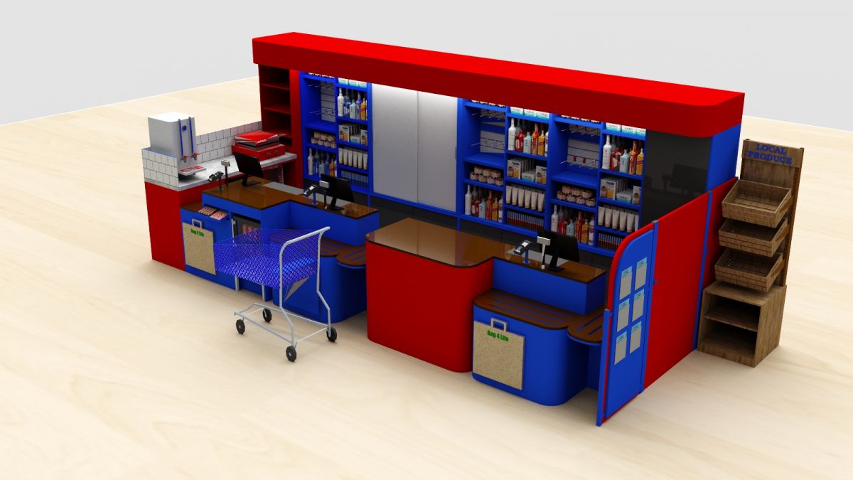 convenience store counter 3D render by Aspen Concepts Ltd