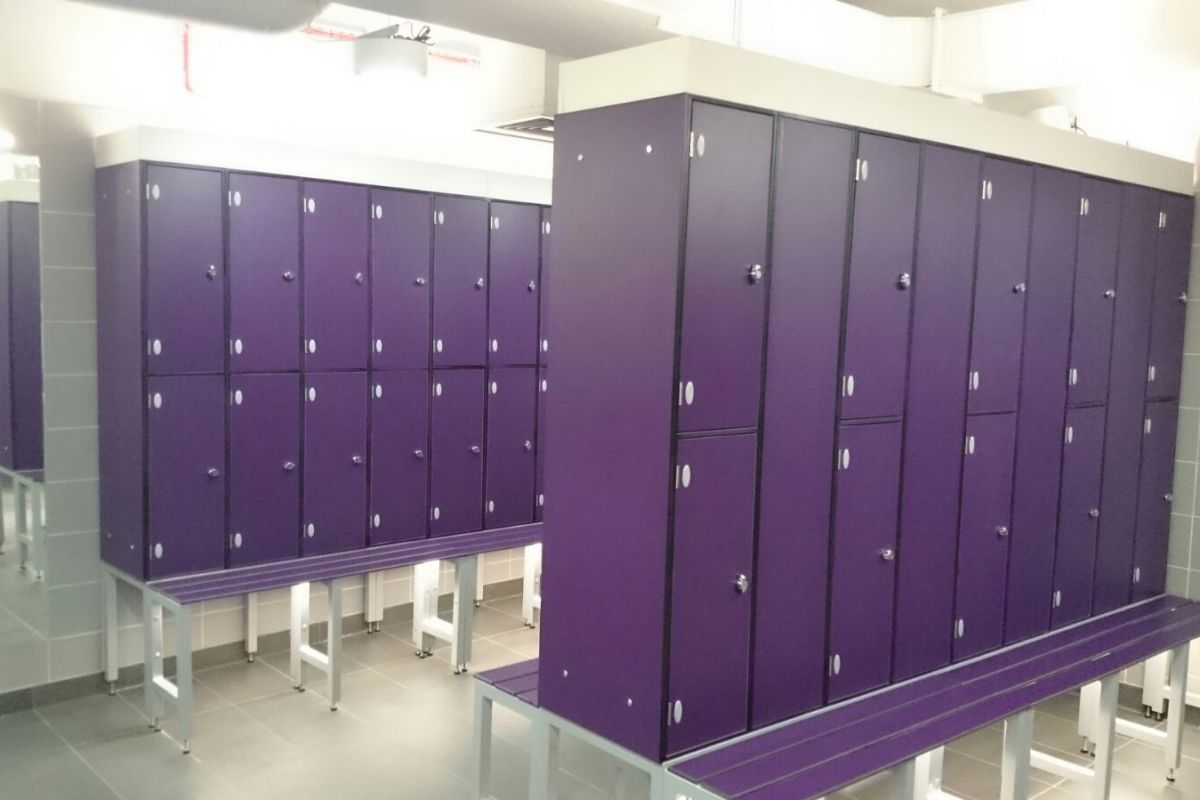 lockers in purple