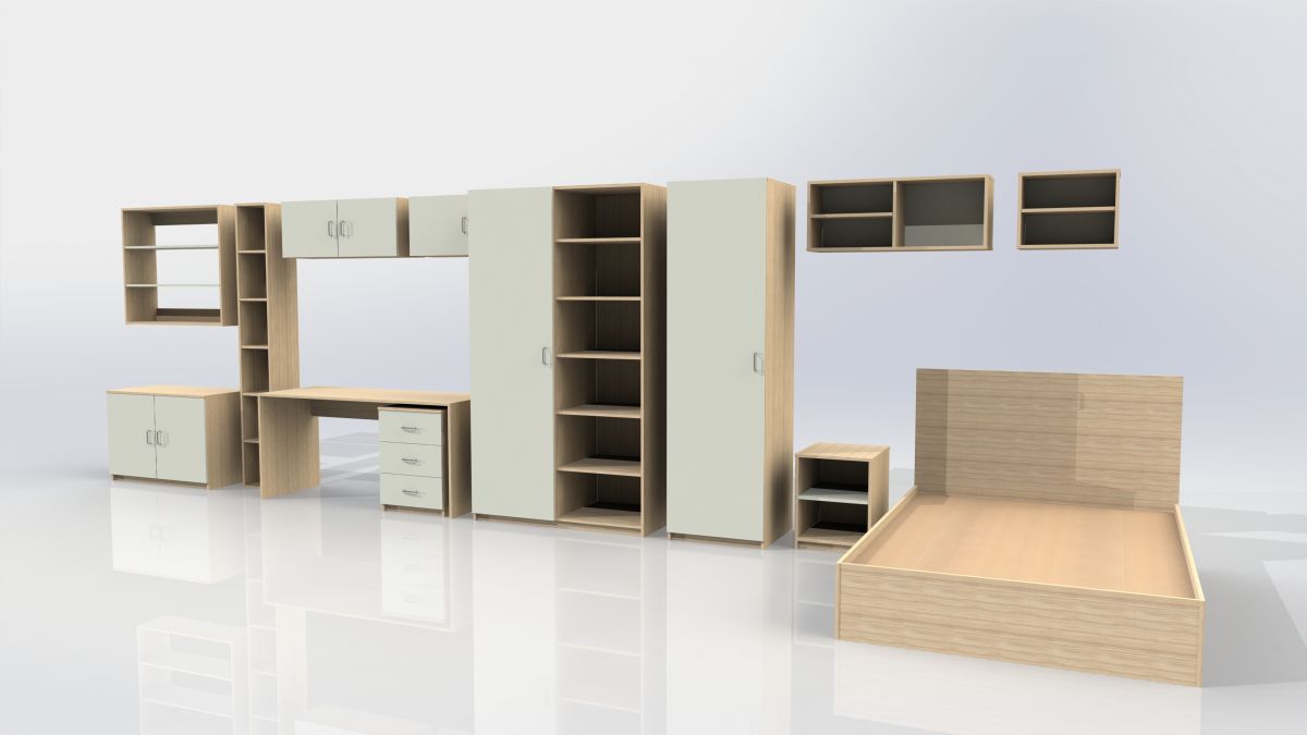 Student accommodation furniture - pistachio green