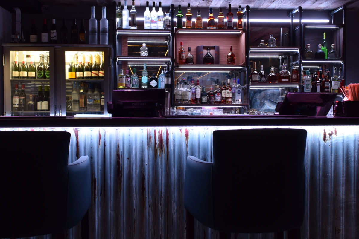 usain bolt Tracks & Records bar restaurant counter manufactured and installed by Aspen Concepts Ltd