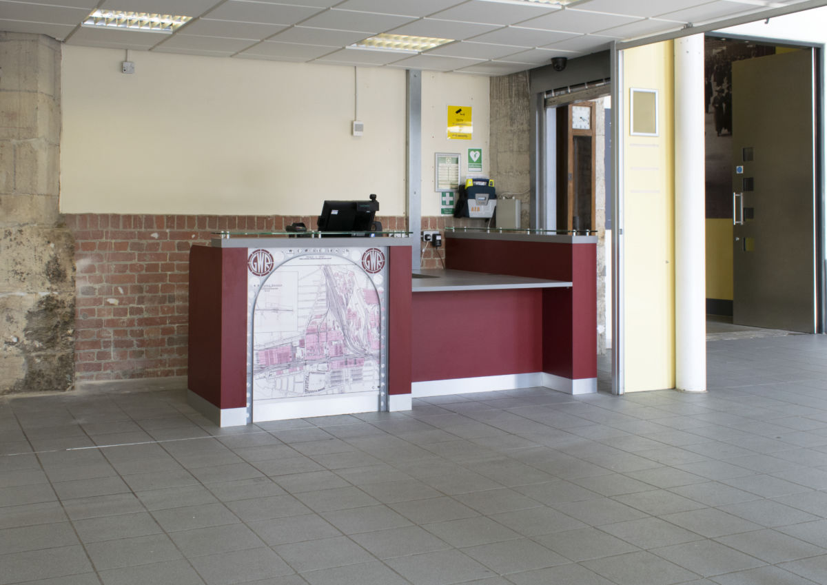 Steam museum shop counter