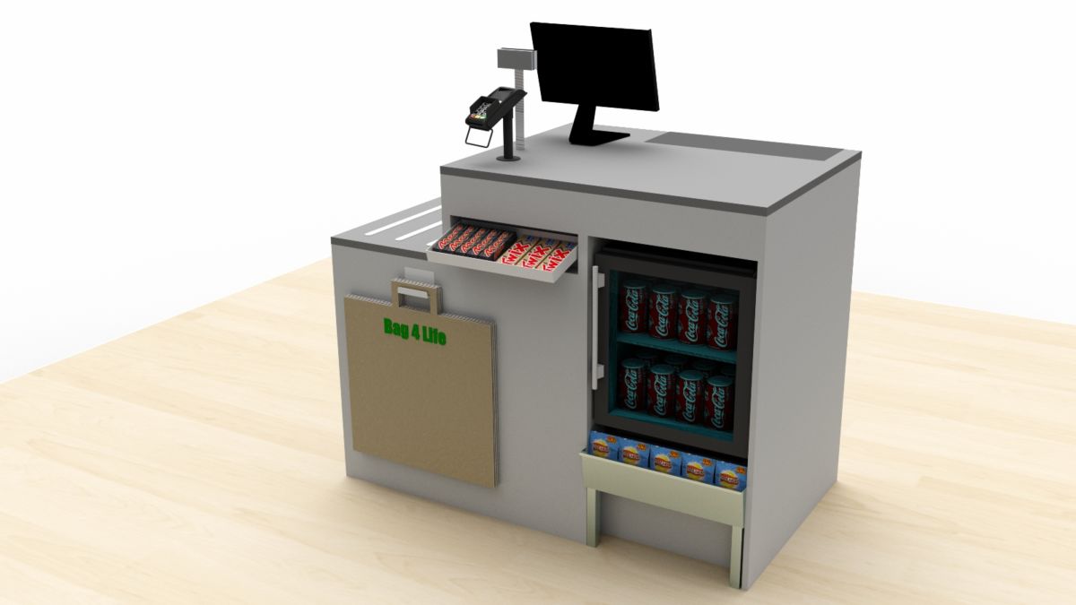 3D Till counter concept