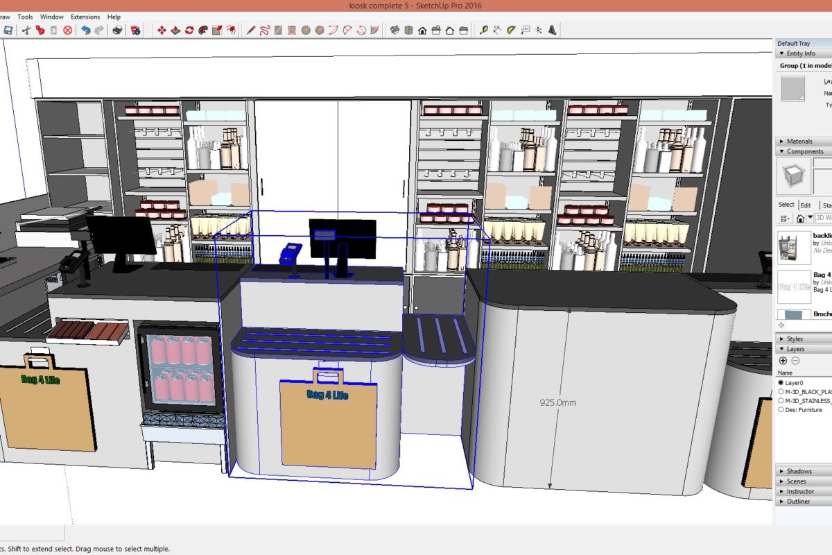 till counters 3D CAD