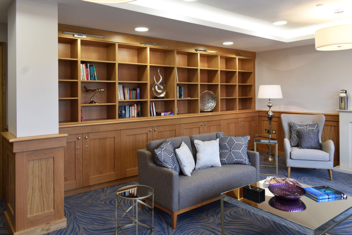 bespoke joinery - retirement home library shelving