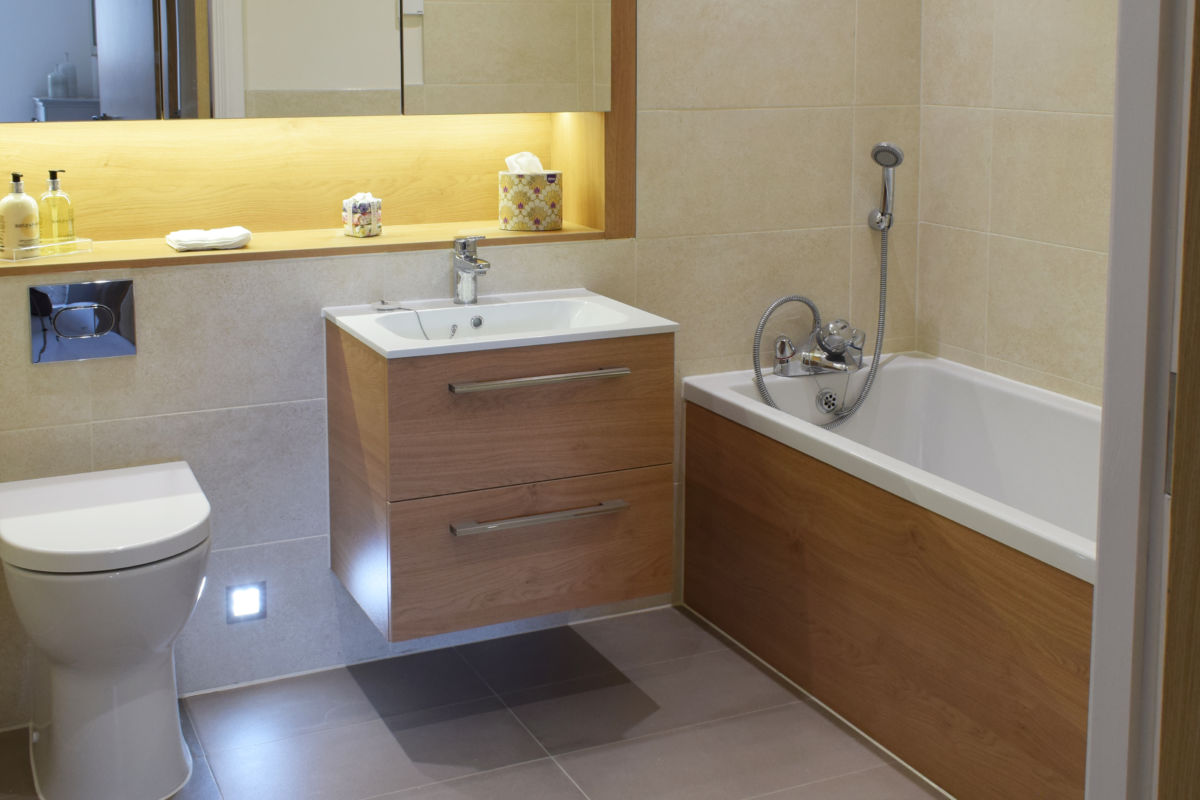 castle view - Windsor - retirement home - residence's bathroom small vanity unit and cupboards