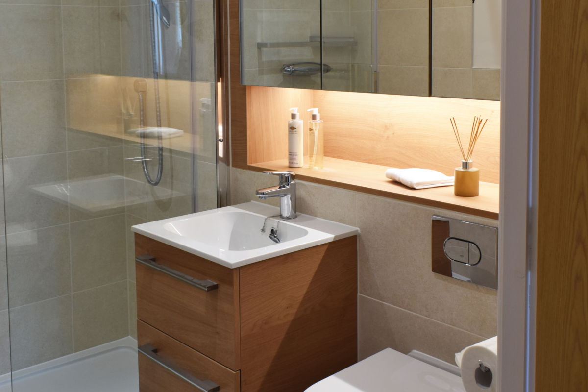 castle view retirement home small vanity unit and cupboards bathroom