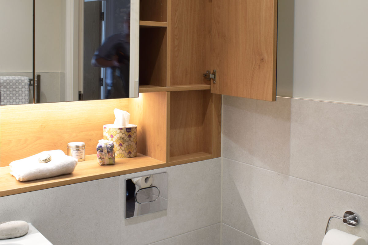 vanity cupboards showing clever boxing in solution