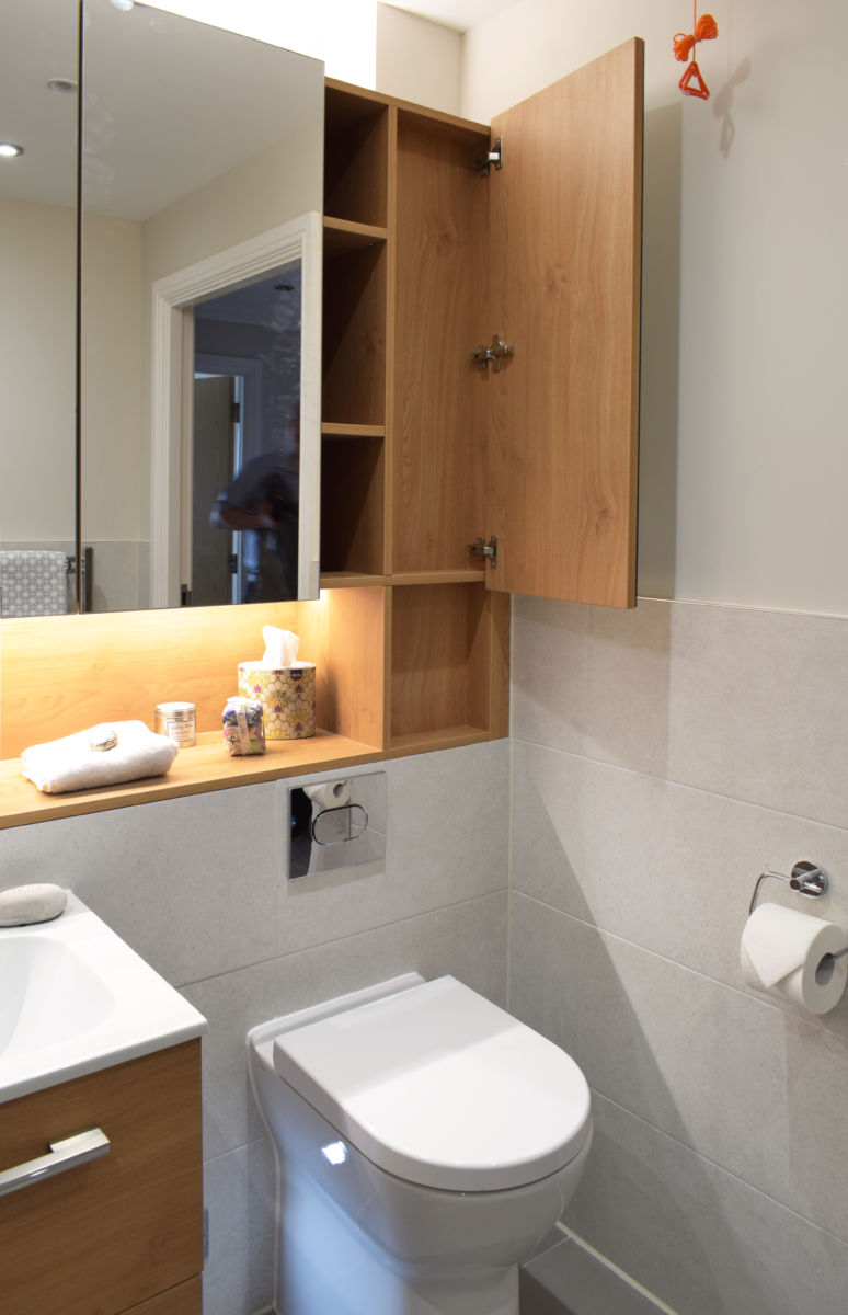 vanity cupboards showing clever boxing in solution