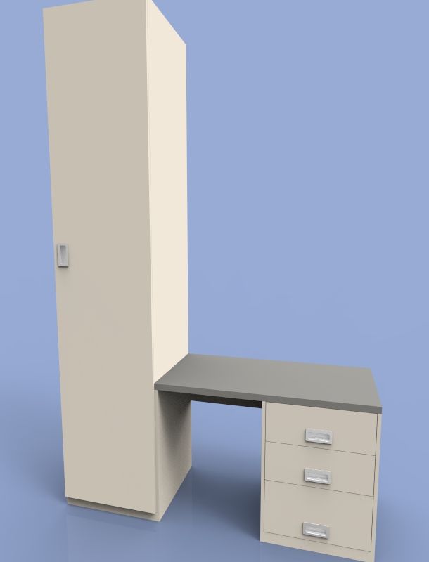 study desk and wardrobe student accommodation furniture