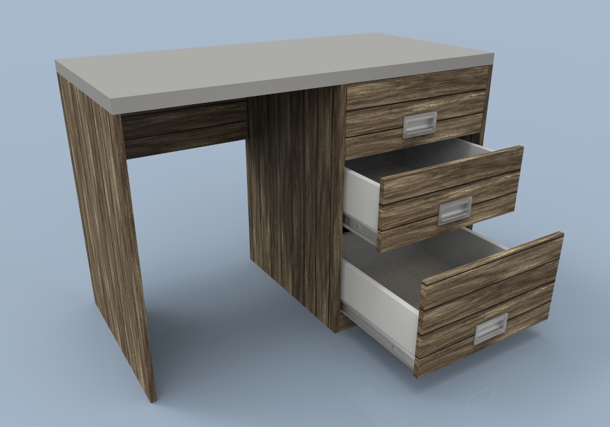 walnut study desk with drawers student accommodation furniture