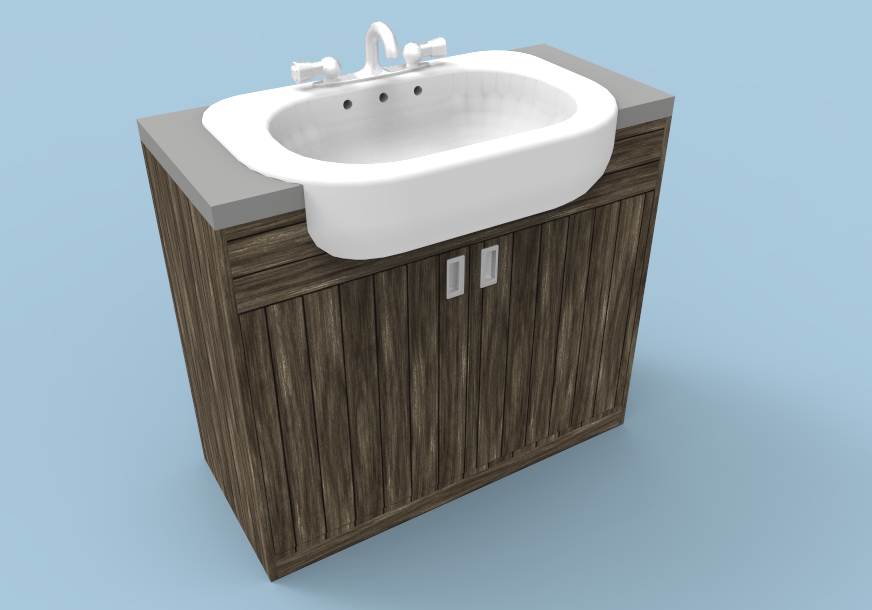vanity unit design 3D render