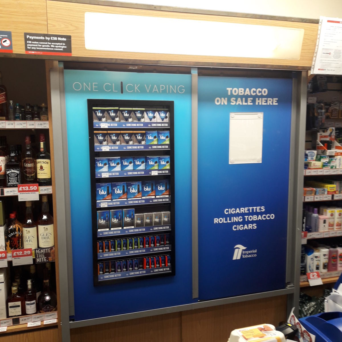 MyBlu vaping POS display installed by Aspen Concepts