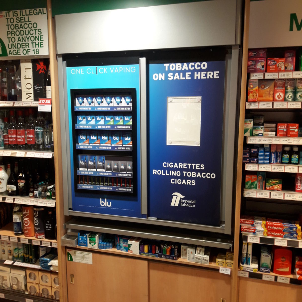 MyBlu vaping POS display installed by Aspen Concepts