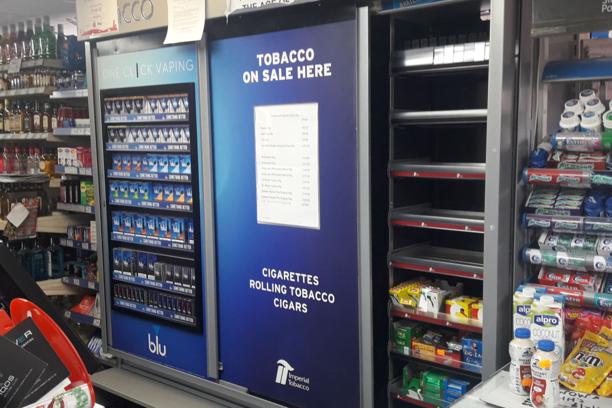 MyBlu vaping POS display installed by Aspen Concepts